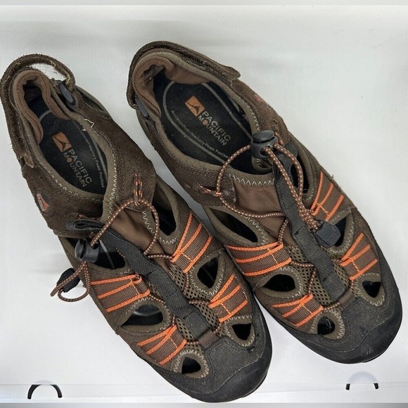 Pacific Mountain Outdoor Brown Orange Sport Sandals Hiking Water Shoes Men's 10 - Picture 1 of 5